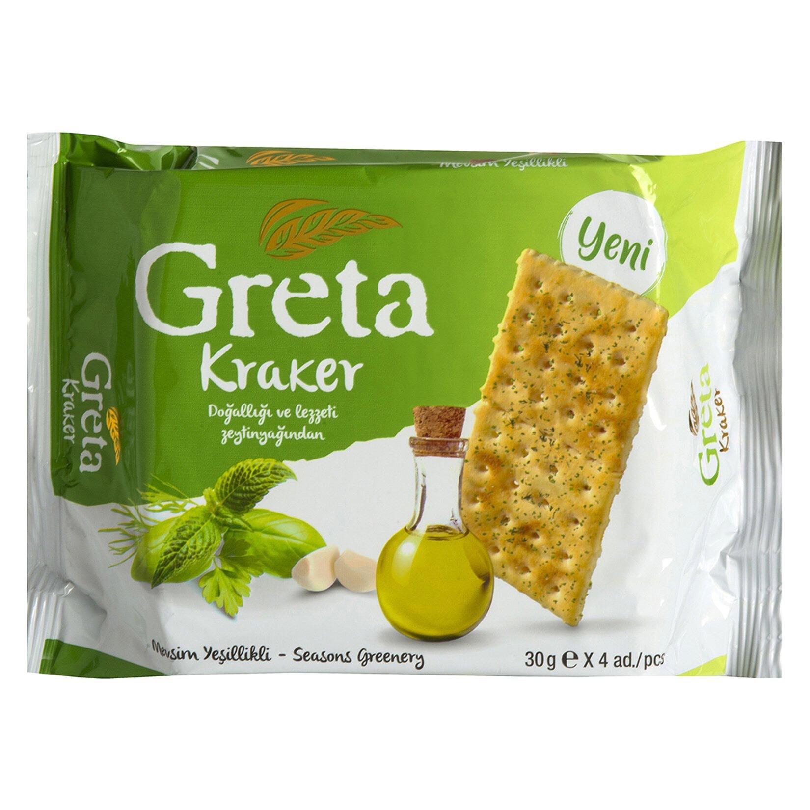 Greta Mevsim Yeşilliği Çeşnili Kraker 4'lü 120 G