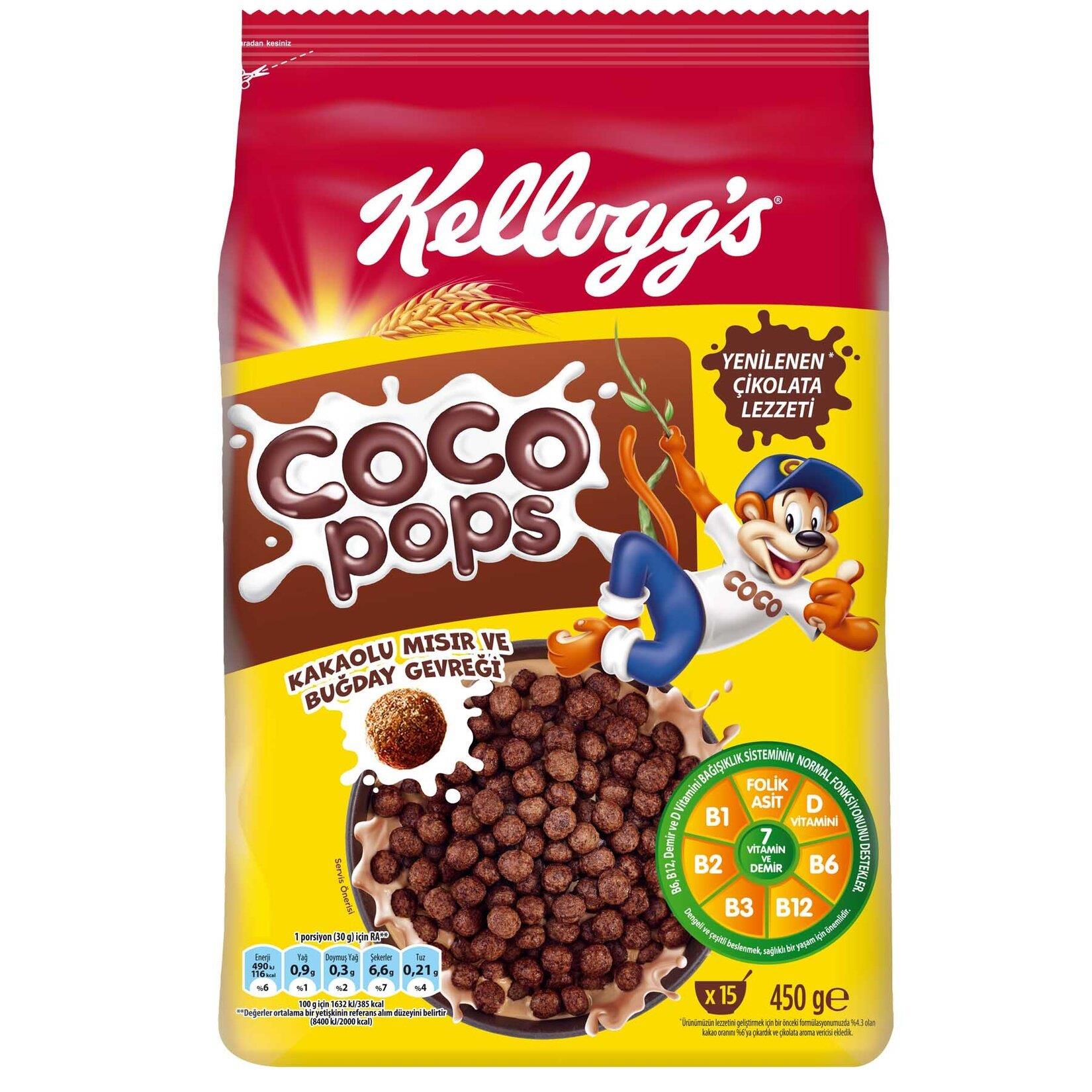 Kellogg's Coco Pops Kakaolu Mısır ve Buğday Gevreği 450 G