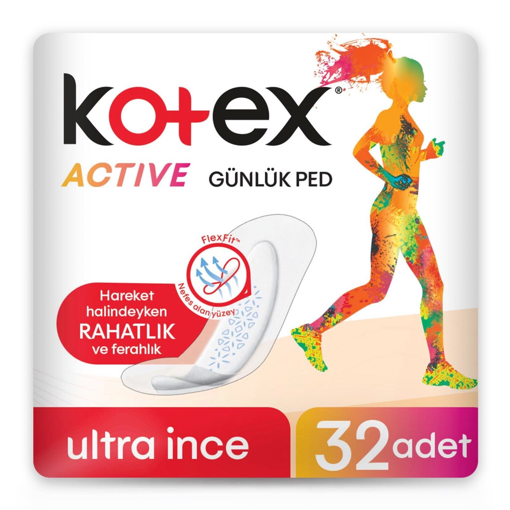 Kotex Active Ultra İnce Günlük Ped 32'Li