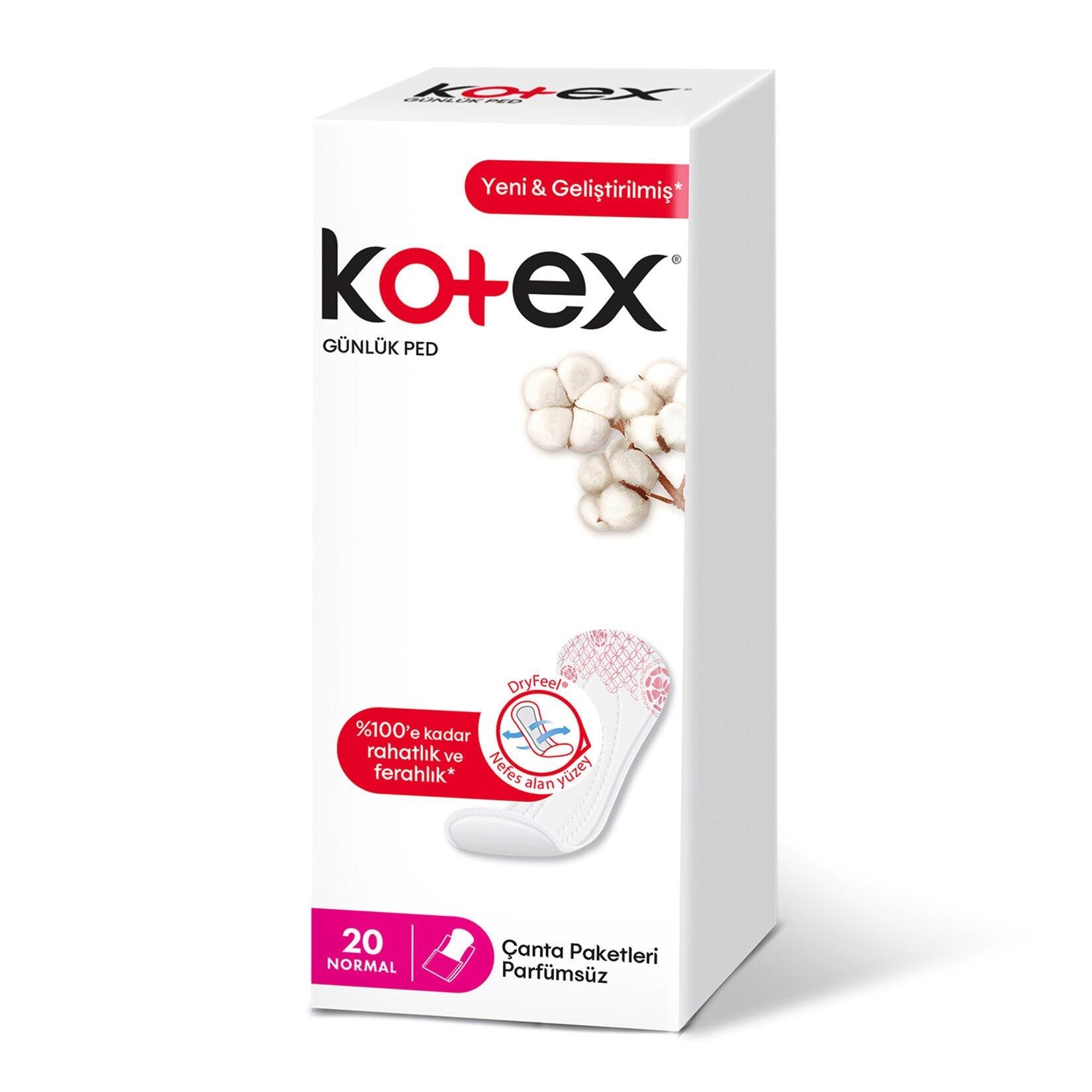 Kotex Günlük Ped Normal Tekli Paket 20 Ped