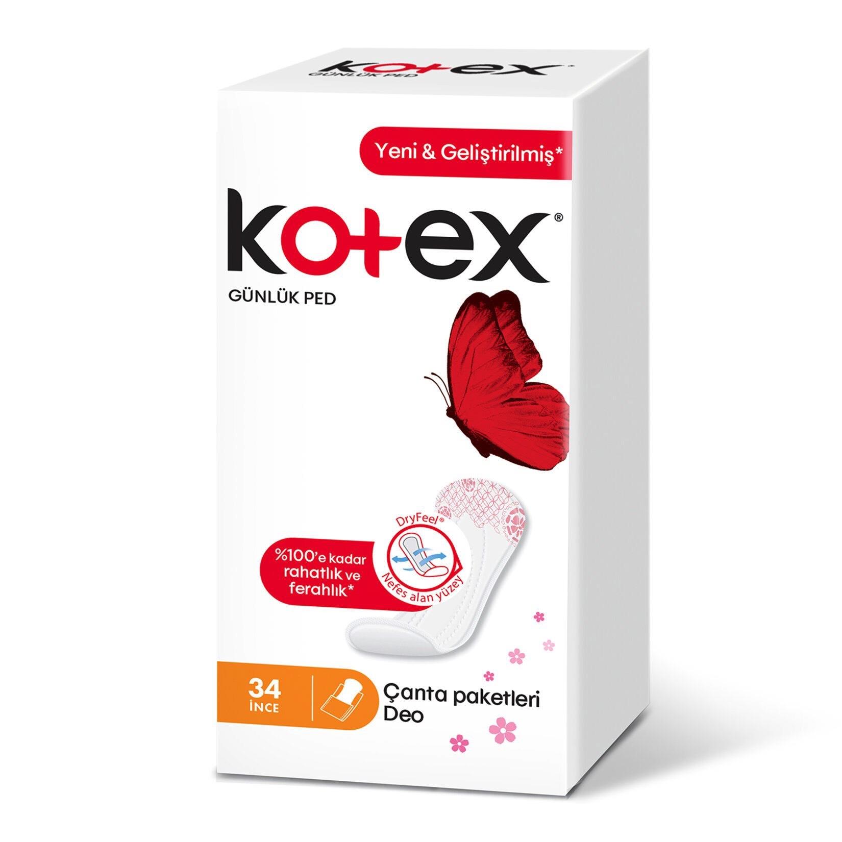 Kotex İnce Günlük Ped Parfumlu 34'lü
