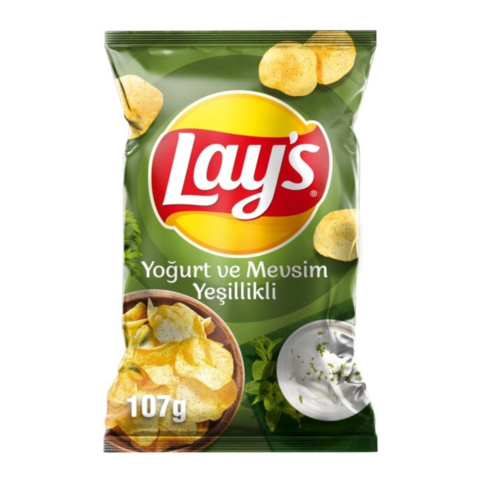 Lay's Yoğurt Mevsim Yeşillikleri Patates Cipsi Süper Boy 107 gr
