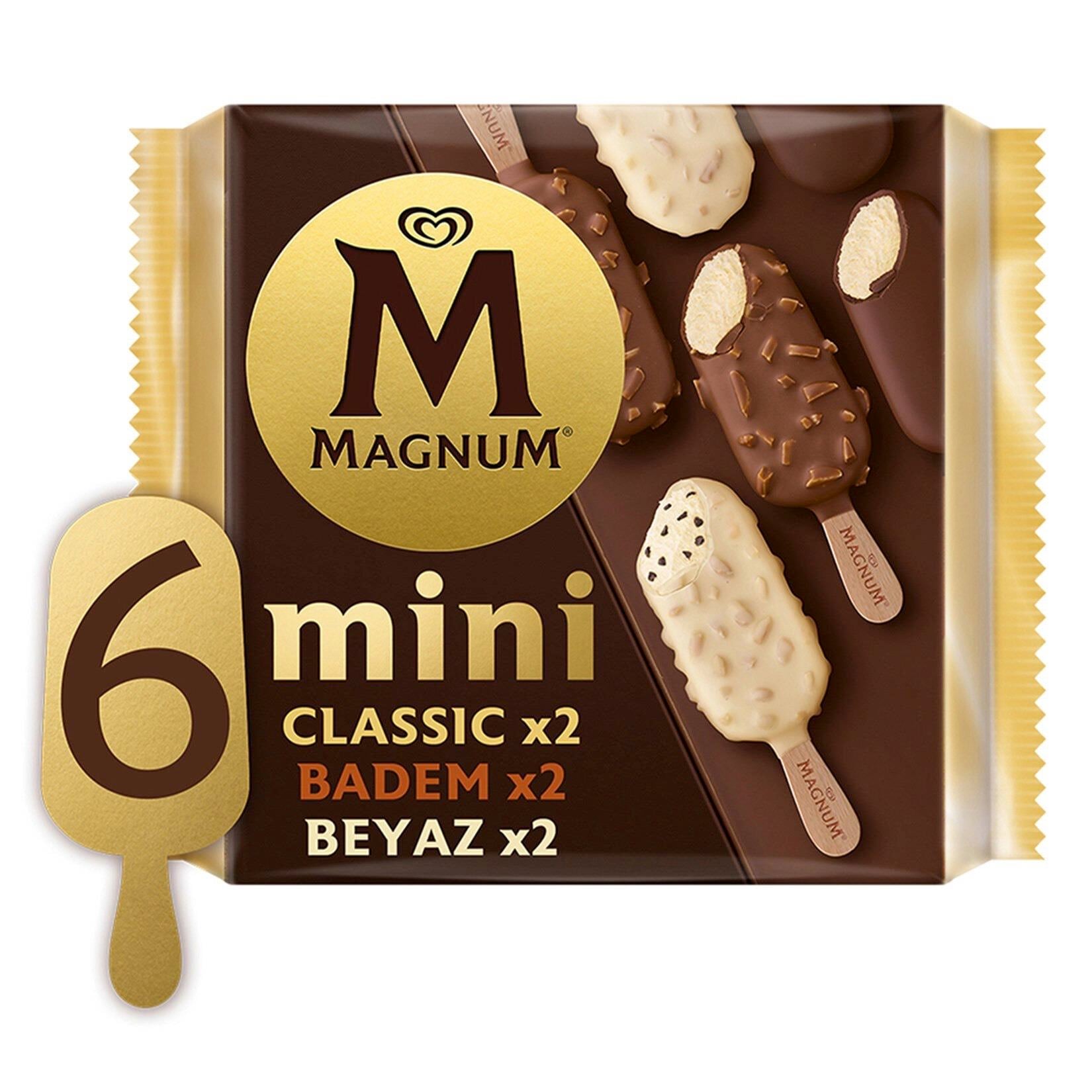 Magnum Mini Classic, Badem, Beyaz 345 Ml 6'lı