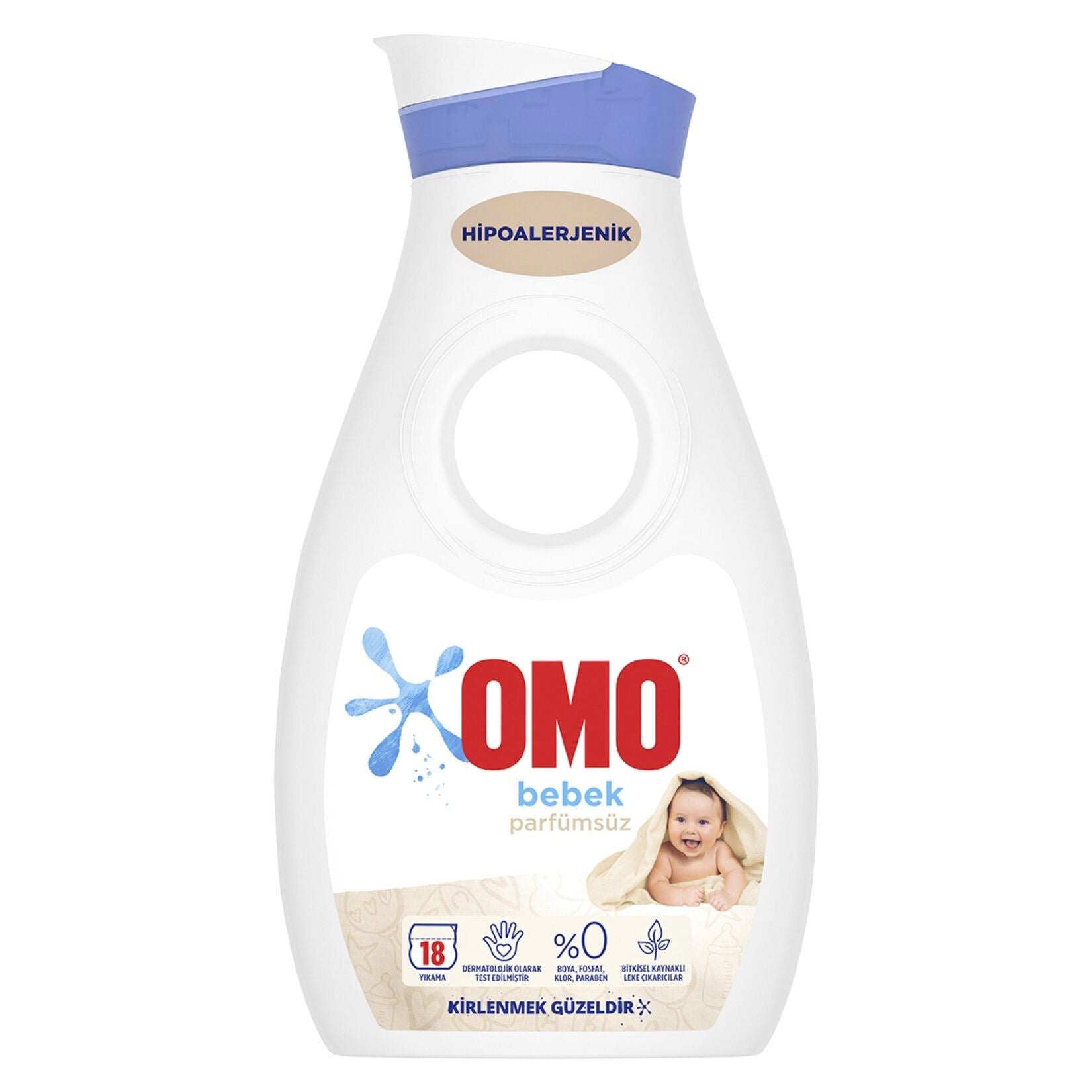 Omo Bebek Parfümsüz Sıvı Deterjan 18 Yıkama 900 Ml