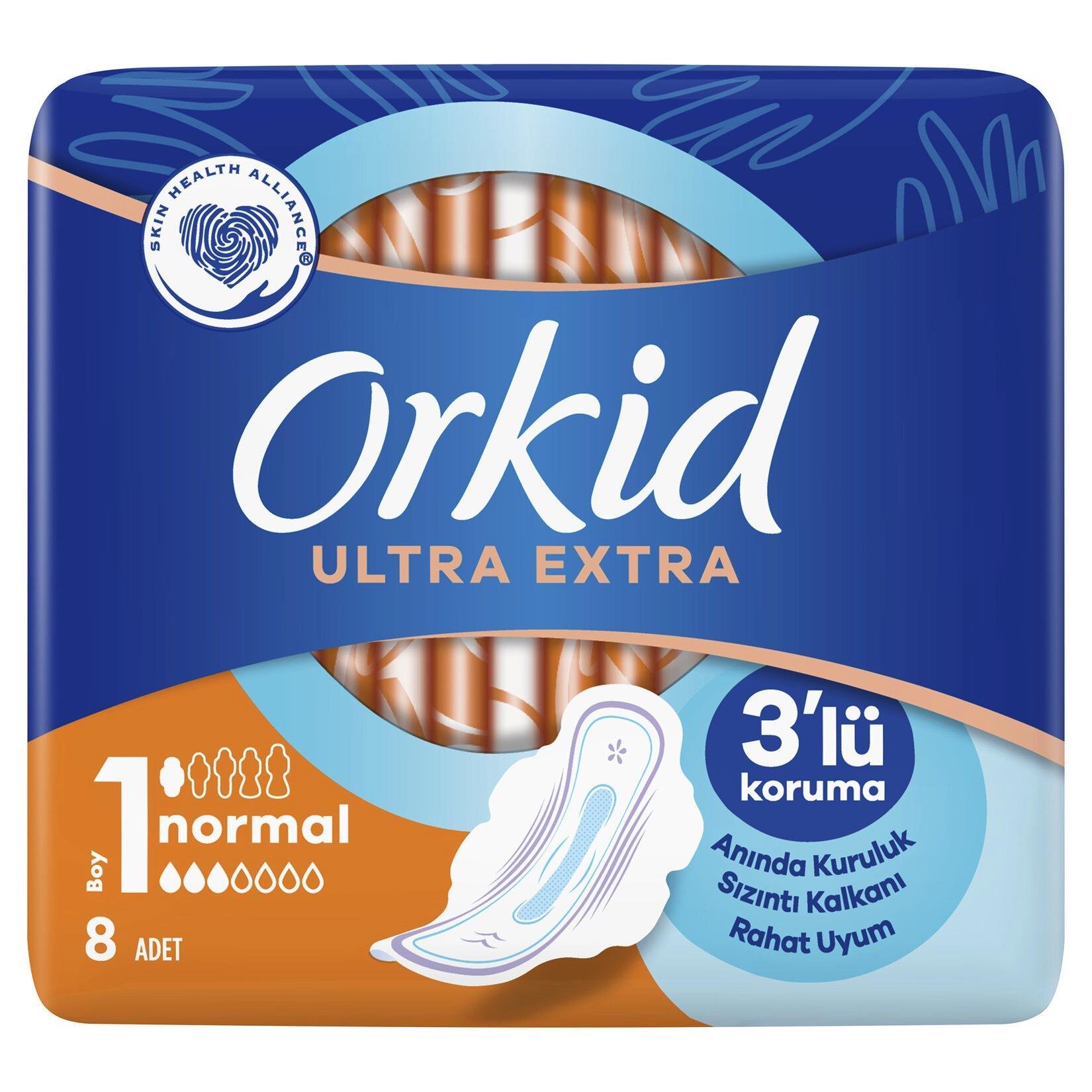 Orkid Ultra Extra Hijyenik Ped Normal Tekli Paket 8'li
