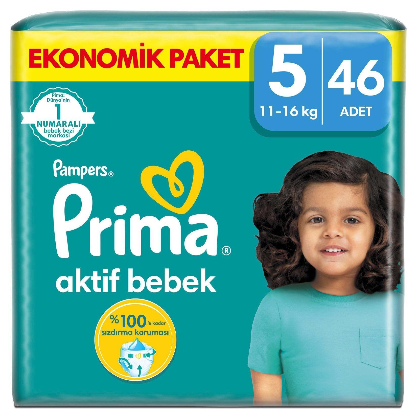 Prima Aktif Bebek Ekonomik Paket 5 Beden 11-18 Kg 46 Adet