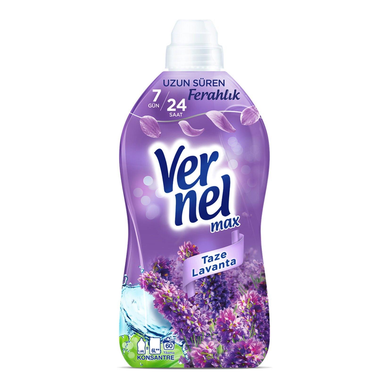 Vernel Max Konsantre Çamaşır Yumuşatıcısı 1440ml (60 Yıkama) Taze Lavanta