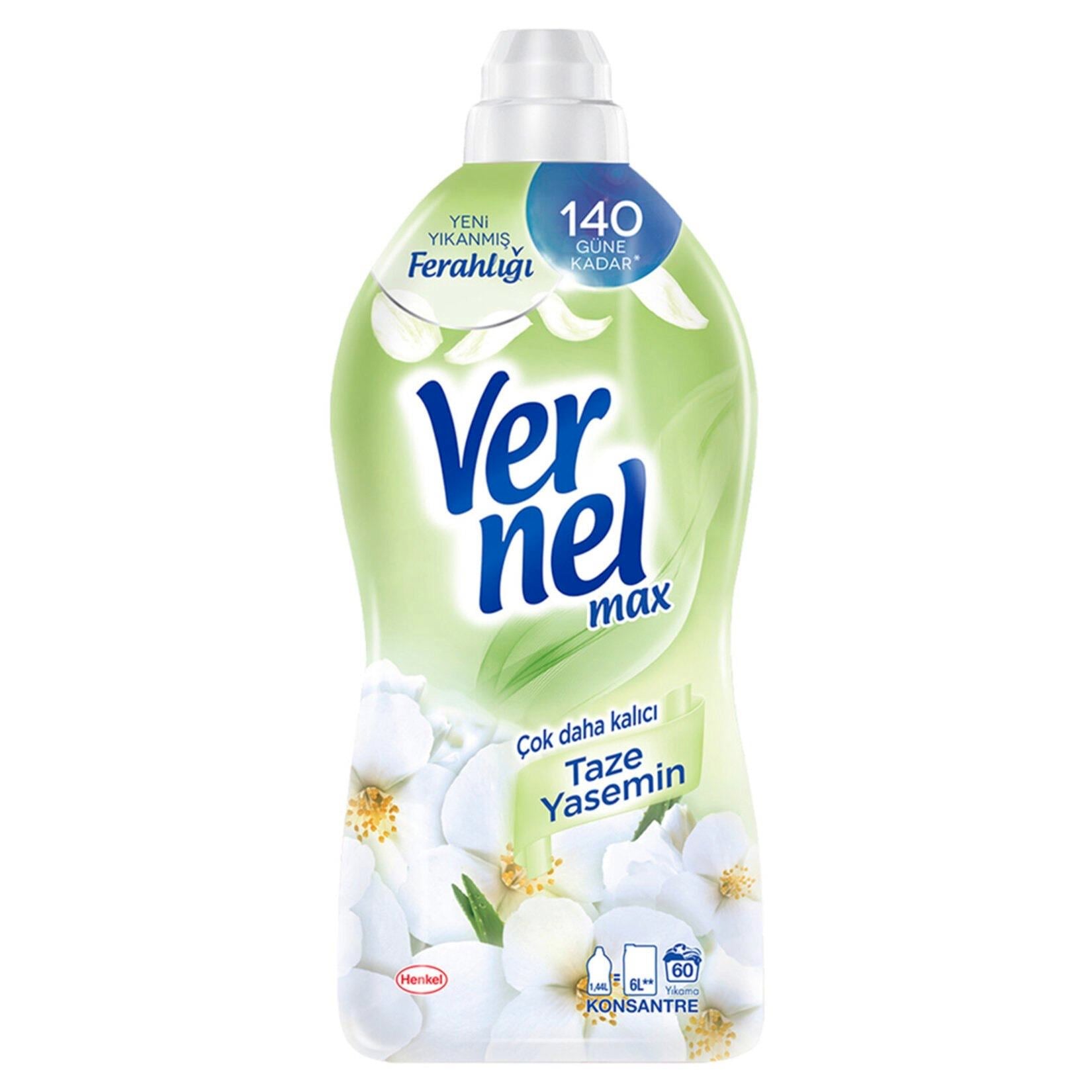 Vernel Max Konsantre Çamaşır Yumuşatıcısı 1440ml (60 Yıkama) Taze Yasemin