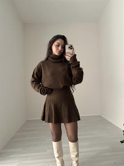 Abbey Premium Triko Kahve Takım