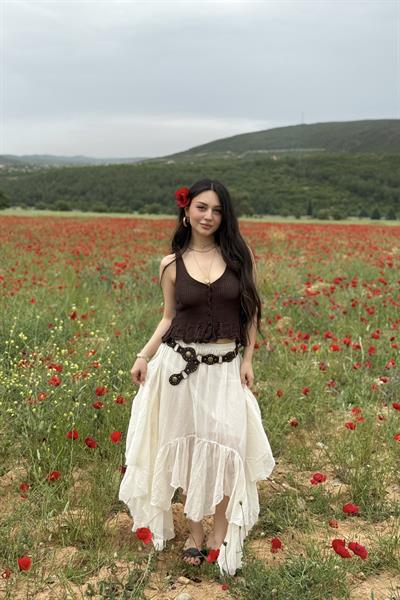 Aisha Katlı Volümlü Pamuk Dokuma Etek 