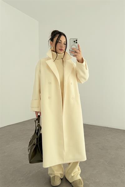 Angora Premium Klasik Ekru Kaban