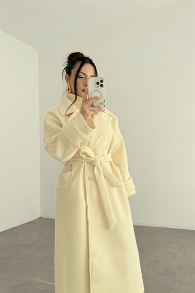 Angora Premium Klasik Ekru Kaban