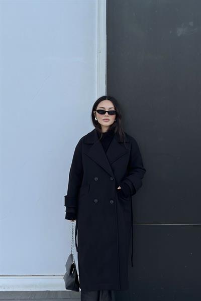 Angora Premium Klasik Siyah Kaban