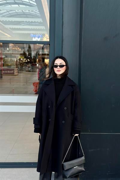 Angora Premium Klasik Siyah Kaban