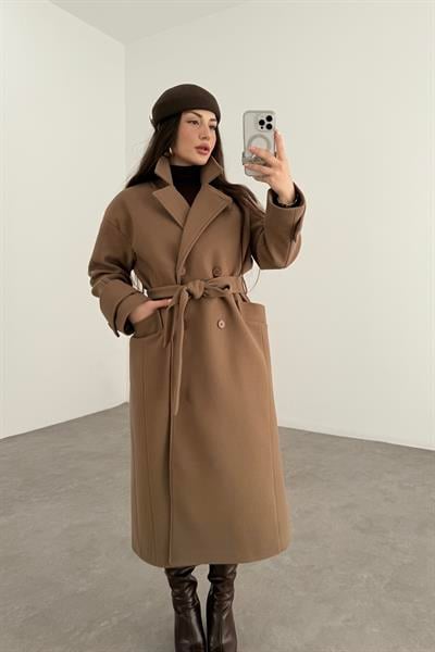 Angora Premium Klasik Vizon Kaban