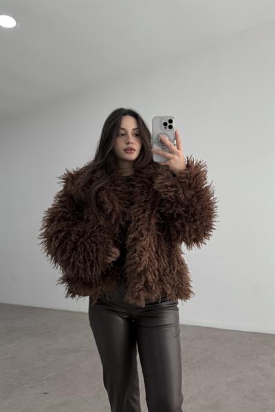 Angus Kahve Yakalı Kürk