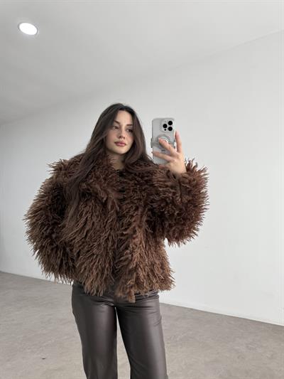 Angus Kahve Yakalı Kürk