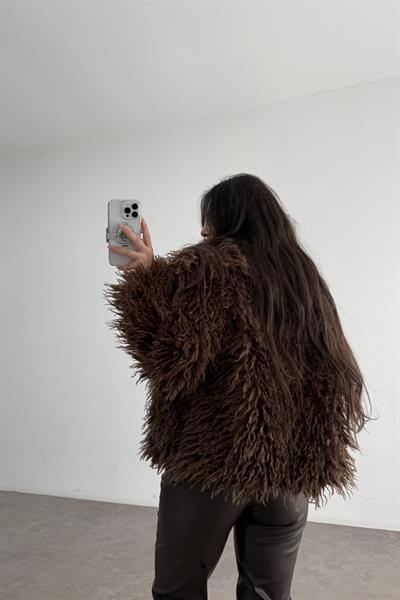 Angus Kahve Yakalı Kürk