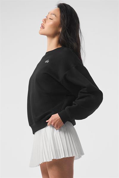 AO Logolu Siyah Oversize Sweat