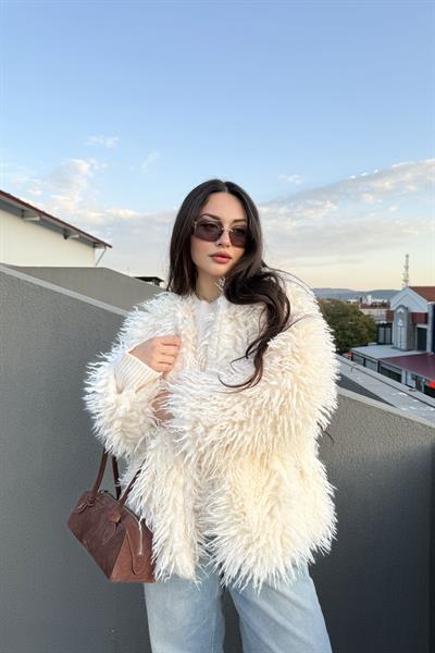 Aries Yünlü Ekru Kürk