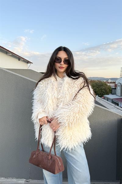 Aries Yünlü Ekru Kürk