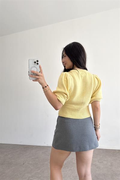 Ass Orj. Butter Yellow Kısa Kollu Hırka
