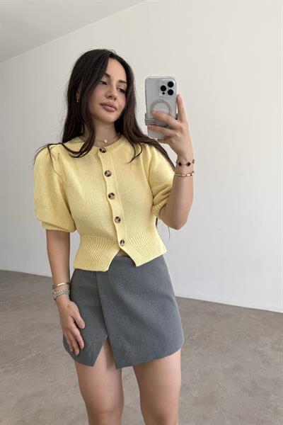 Ass Orj. Butter Yellow Kısa Kollu Hırka