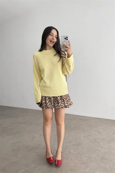 Asos Orj. Butter Yellow Geniş Ribanalı Kazak