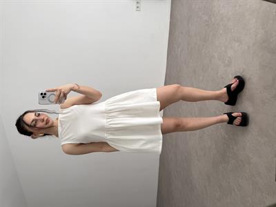 Asos Orj Pamuk Penye Beyaz Elbise