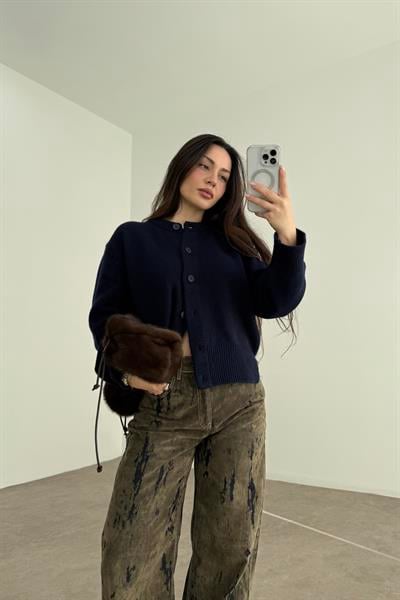 Ass Orijinal Düğmeli Premium Kalite Lacivert Hırka