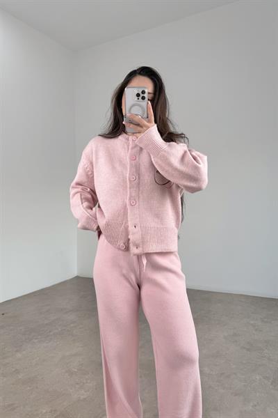 Ass Orijinal Düğmeli Premium Kalite Pembe Hırka