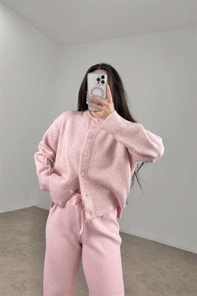 Ass Orijinal Düğmeli Premium Kalite Pembe Hırka