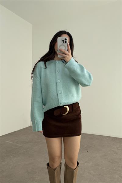 Ass Orijinal Düğmeli Premium Kalite Su Yeşili Hırka