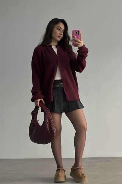 Ass Orj. Bordo Uzun Hırka