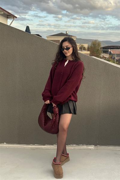 Ass Orj. Bordo Uzun Hırka