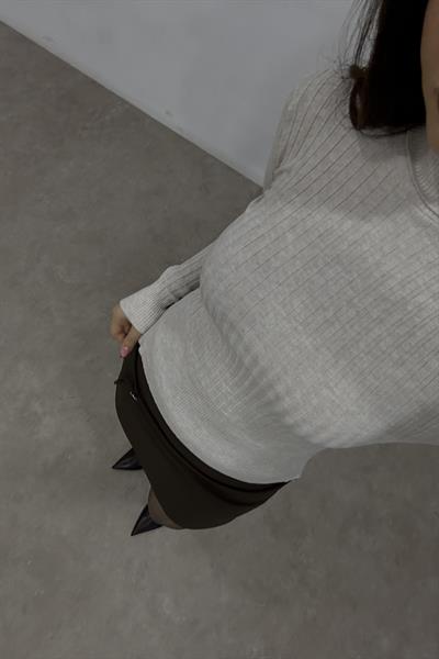 Balıkçı Yaka Poliamid Basic Ekru Body