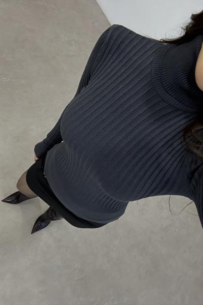 Balıkçı Yaka Poliamid Basic Füme Body