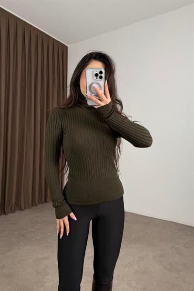 Balıkçı Yaka Poliamid Basic Haki Body