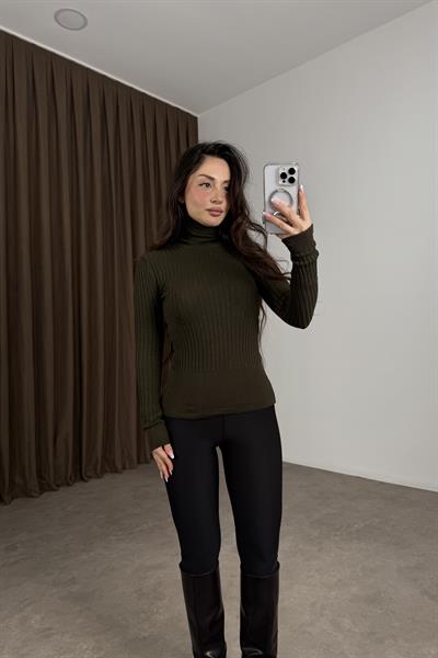 Balıkçı Yaka Poliamid Basic Haki Body