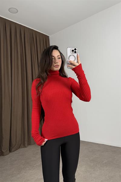 Balıkçı Yaka Poliamid Basic Kırmızı Body