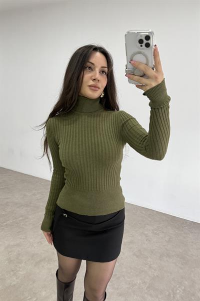 Balıkçı Yaka Poliamid Basic Yeşil Body