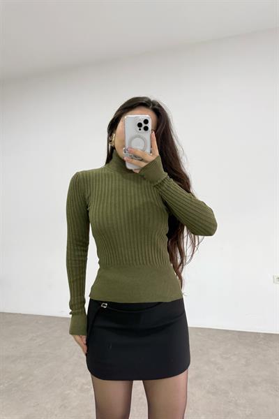 Balıkçı Yaka Poliamid Basic Yeşil Body