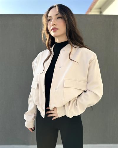 Bej Bomber Ceket