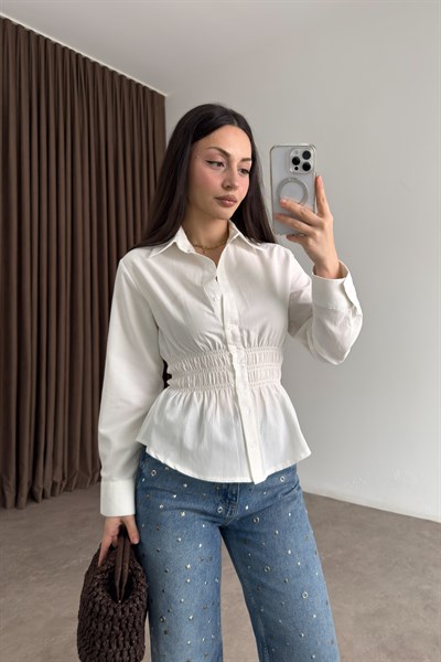 Beli Gipeli Ekru Gömlek