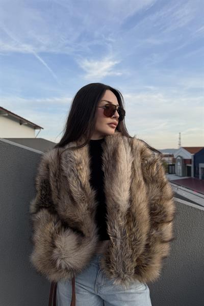 Brown Bear Dik Yakalı Premium Kürk