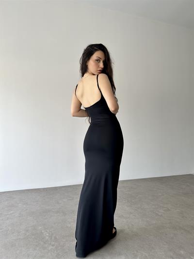 Orijinal Basic Askılı Uzun Brsk. Elbise