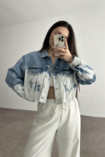 Brshka Orijinal Bunny Baskılı Denim Ceket