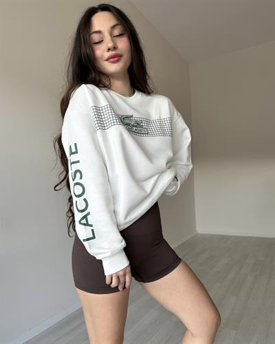 Büzgülü Beyaz Sweatshirt