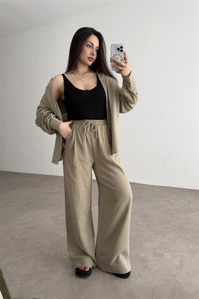 Bymn Clup Müslin Kumaş Gömlek Takım Soft Yeşil 