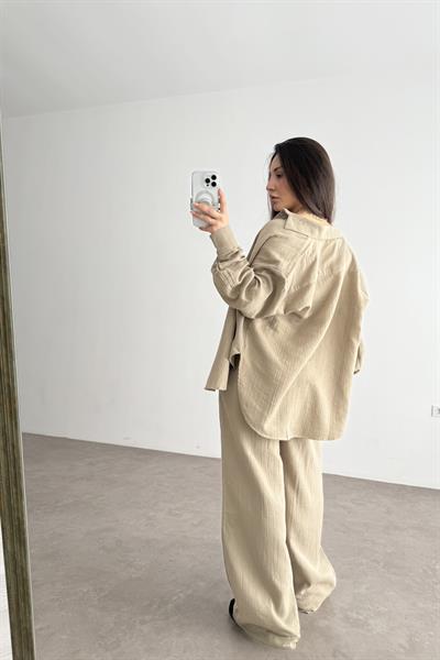 Bymn Clup Müslin Kumaş Gömlek Takım Soft Yeşil 